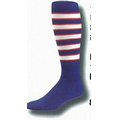 Repeat Stripe Pattern Heel & Toe Football Socks (10-13 Large)